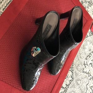 Brighton mules, slip on 3” heels. Size7.   Black.